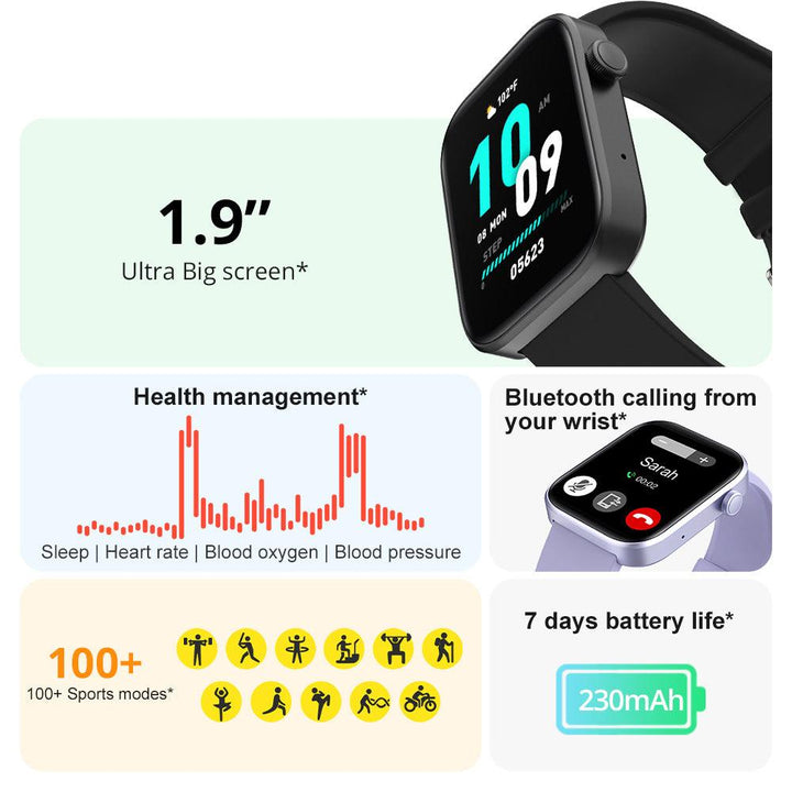 Sports Heart Rate Meter Step IP67 Waterproof Full Screen Smart Watch - Mamofa Global Store