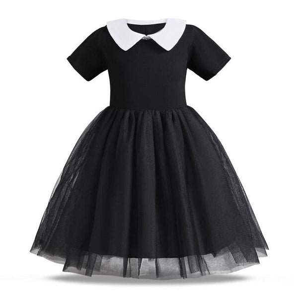 Children Shirt Black Drama Same Style Girl Cosplay Clothes Doll Collar Mesh Umbrella Princess Dress - Mamofa Global Store