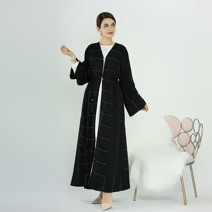 Middle East Dubai Solid Cardigan Dress - Mamofa Global Store