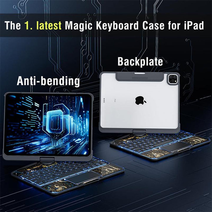 360 Swivel Keyboard Clear Case For IPad - Mamofa Global Store