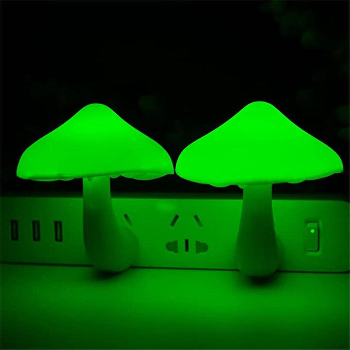 LED Night Light Mushroom Wall Socket Lamp EU US Plug Warm White Light-control Sensor Bedroom Light Home Decoration - Mamofa Global Store