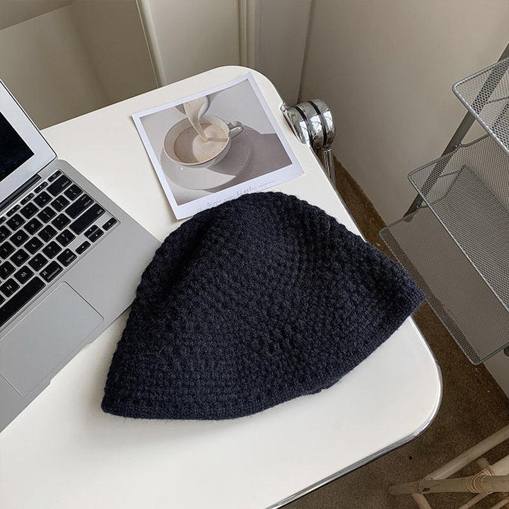 Loose Wool Knitted Warm Wool Bucket Hat - Mamofa Global Store