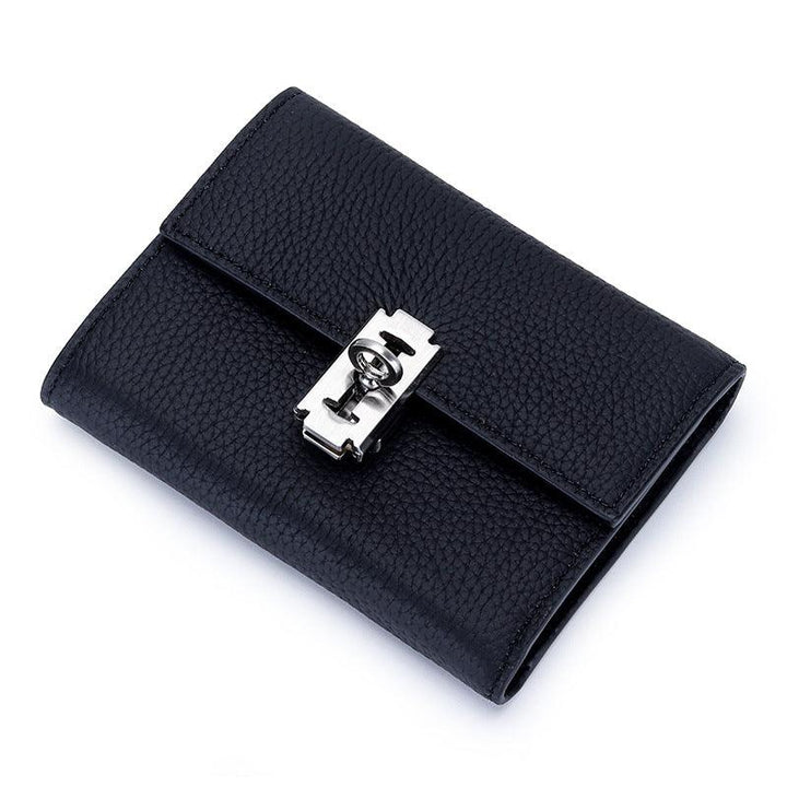 Women's Leather Short Tri-fold Wallet - Mamofa Global Store