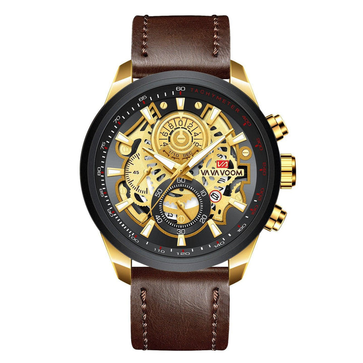 Quartz Watch For Men Black Gold Man Business Non Automatic Machine - Mamofa Global Store