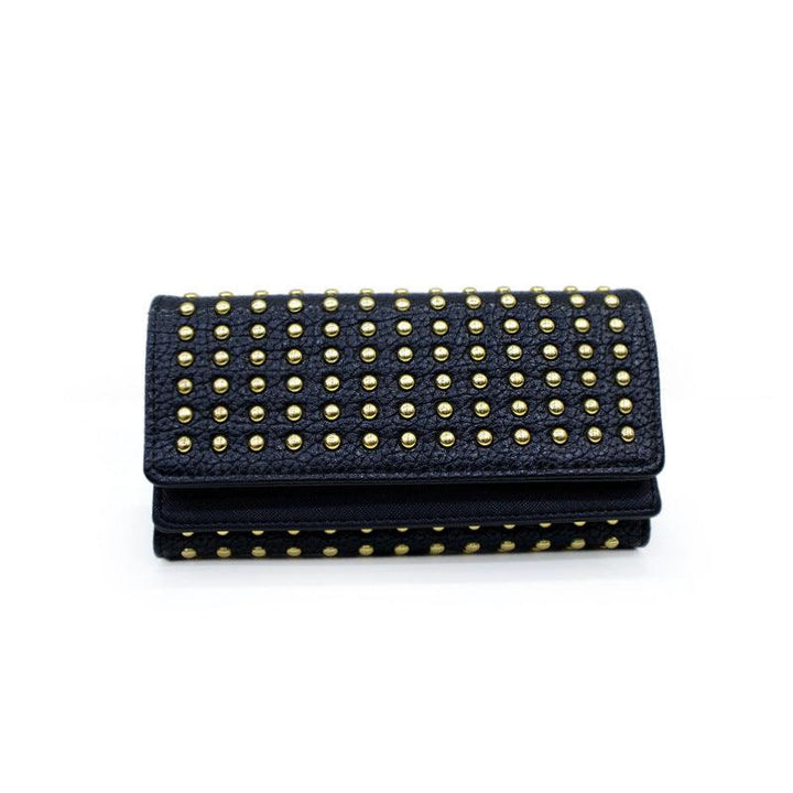 Women's Rivet Three-fold Wallet - Mamofa Global Store