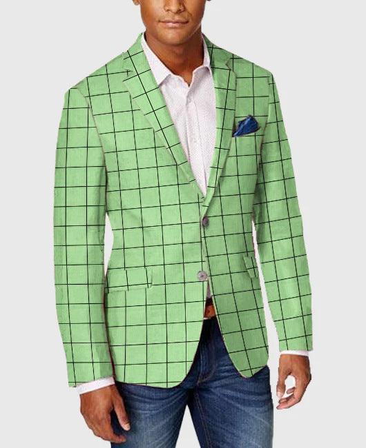 Men's Single-row Two-button Plaid Blazer - Mamofa Global Store