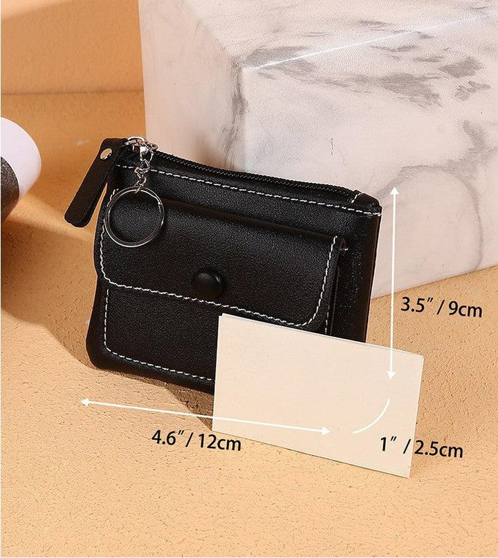 Women's Zipper Short Solid Color Card Holder Change Key Case - Mamofa Global Store