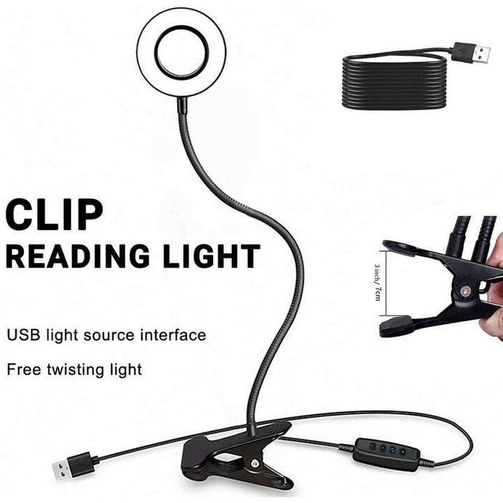 Clip On Desk Lamp LED Flexible Arm USB Dimmable Study Reading Table Night Light - Mamofa Global Store