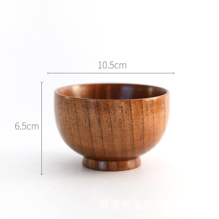 Wooden Bowl Japanese Style Wood Rice Soup Bowl Salad Bowl Food Container Large Small Bowl for Kids Tableware Wooden Utensils - Mamofa Global Store