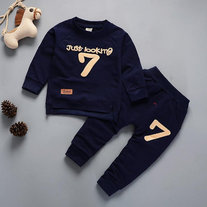 Round Neck Long-sleeved Sweater And Trousers Two-piece Children's Suit - Mamofa Global Store