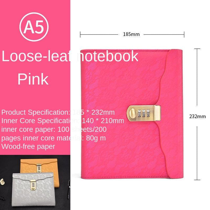 Locked Diary Hand Ledger Stationery Record - Mamofa Global Store