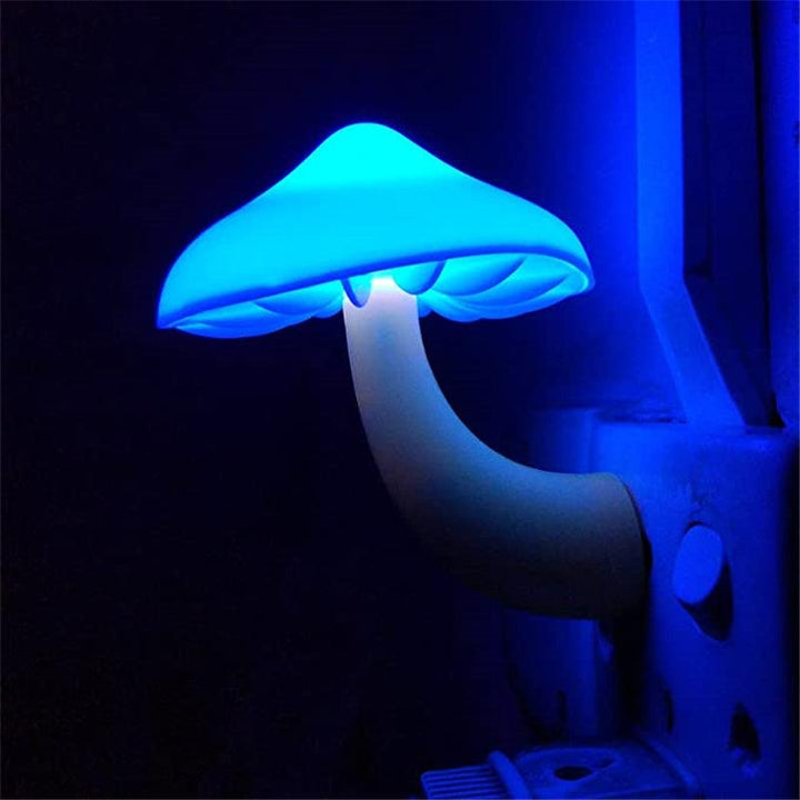 LED Night Light Mushroom Wall Socket Lamp EU US Plug Warm White Light-control Sensor Bedroom Light Home Decoration - Mamofa Global Store