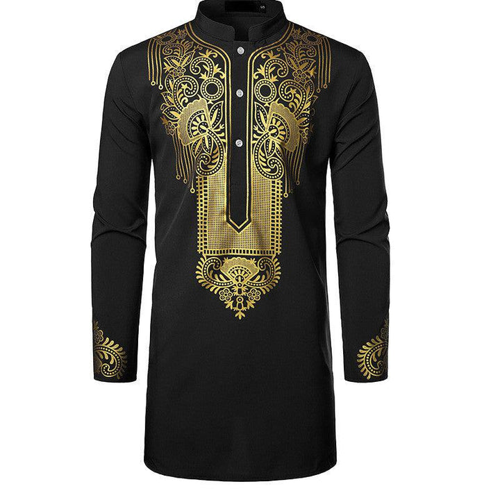 Men's African Printed Totem Long Shirt - Mamofa Global Store