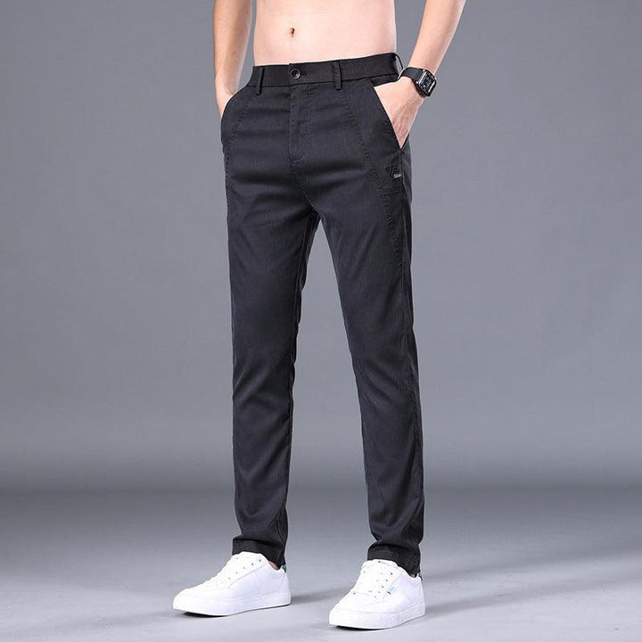 Men's Tencel Straight Trousers Slim Fit Skinny Pants - Mamofa Global Store