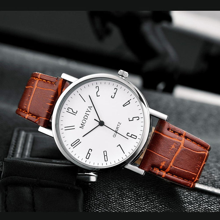 Simple Leather Belt Men's Quartz Watch - Mamofa Global Store