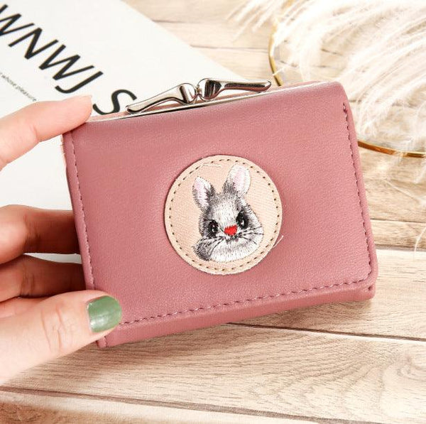 Short Women's Small Clip Bag Solid Color Cute Women's Coin Purse - Mamofa Global Store