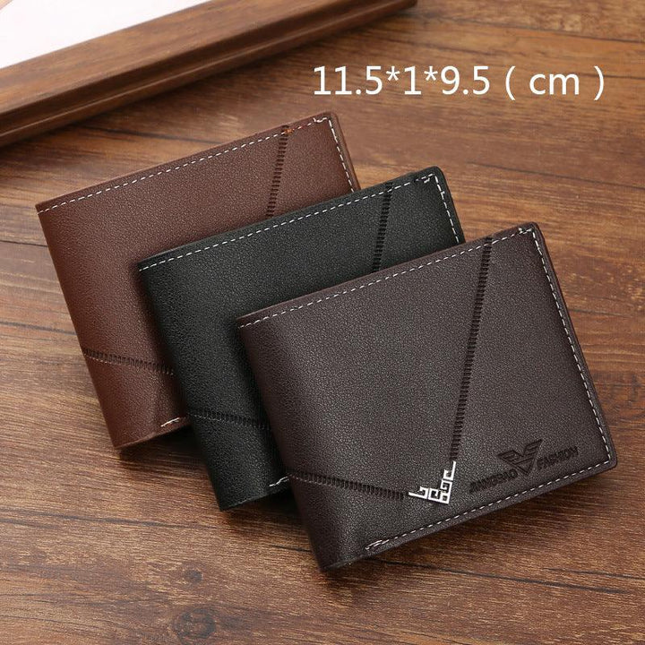 Men's Simplicity Fashion Multi-card-slot Lychee Pattern Short Wallet - Mamofa Global Store