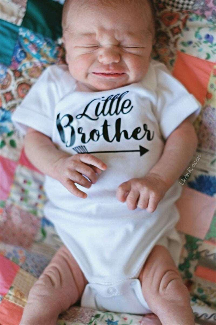 Baby Romper Sisters And Brothers Printed Short Sleeve - Mamofa Global Store