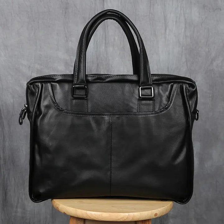 Men's Portable Leather Leisure Briefcase - Mamofa Global Store