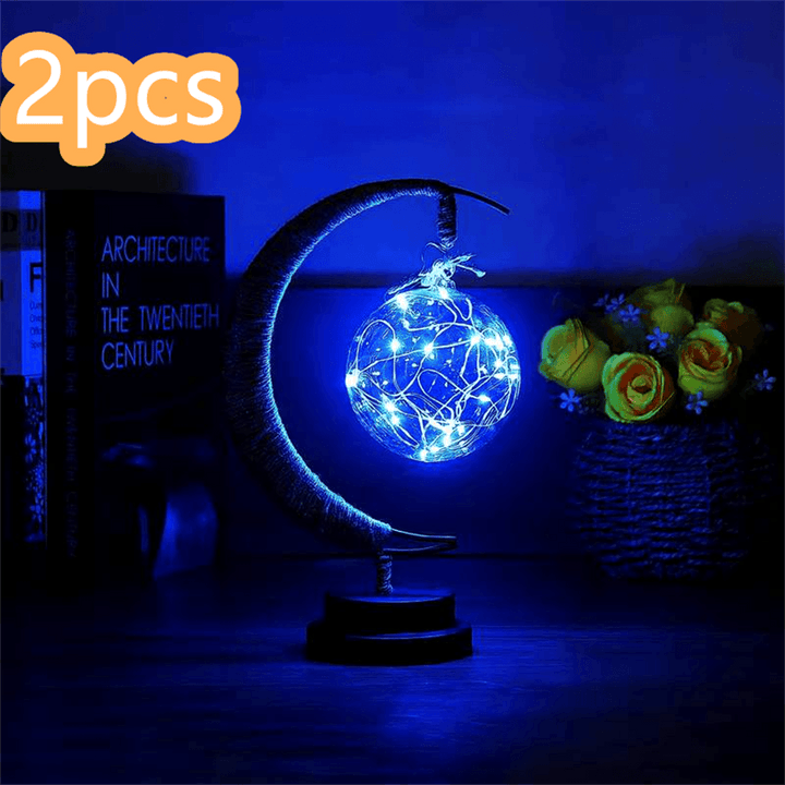 Led Moon Light Wrought Iron Ornament Light Star Shape Copper Wire Light Decorative Light USB Battery - Mamofa Global Store