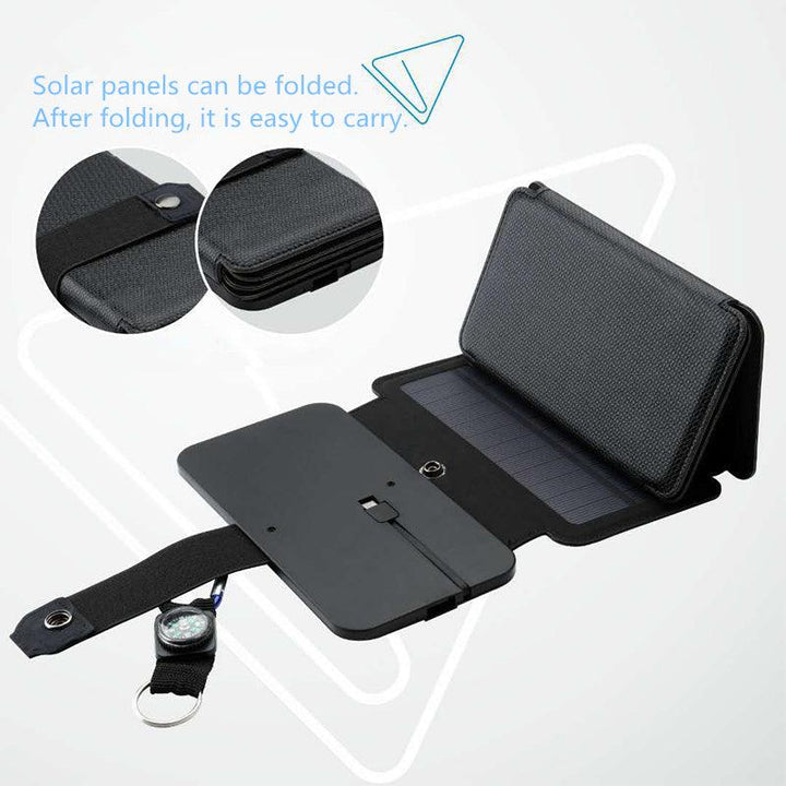 Outdoor Folding Solar Panel Charger Portable 5V 2.1A USB Output Devices Camp Hiking Backpack Travel Power Supply For Smartphones - Mamofa Global Store