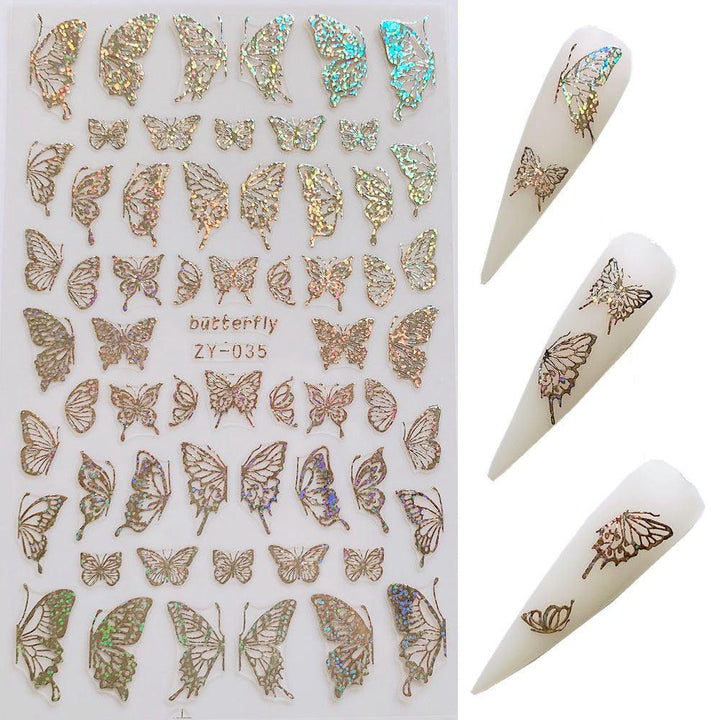 Butterfly Nail Sticker Simulation Bronzing Laser - Mamofa Global Store