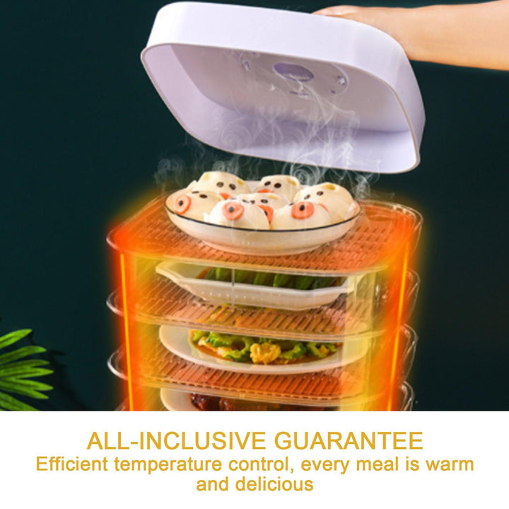 Multi-layer Dish Cover Heat Preservation Kitchen Cover Dining Table Leftover Storage Box Transparent Stack Cooking Hood Steamer - Mamofa Global Store