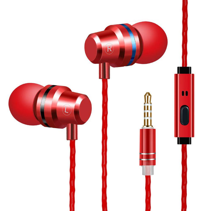 Metal Headphones Heat Tone In-ear Mobile Phone Headphones - Mamofa Global Store