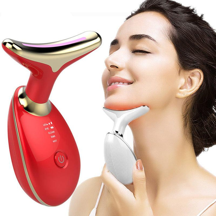 At-Home Neck Lift & Wrinkle Reducer: EMS Microcurrent & LED Photon Therapy - Mamofa Global Store