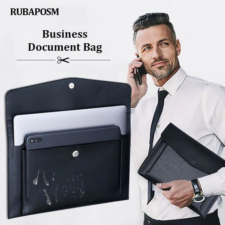 File Bag Contains Large Capacity Double-layer Leather Protective Sleeve A4 - Mamofa Global Store