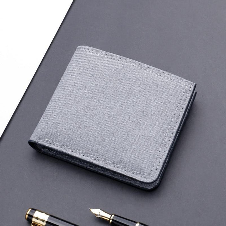 Men's Fashion Simple Short Canvas Wallet - Mamofa Global Store