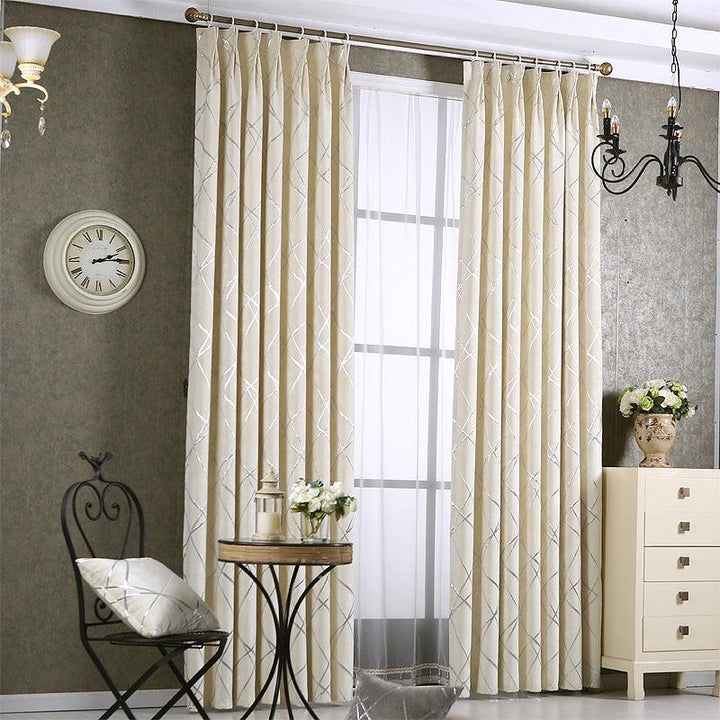 Solid Color Simple Modern Light Luxury Living Room Chenille Blackout Curtains - Mamofa Global Store