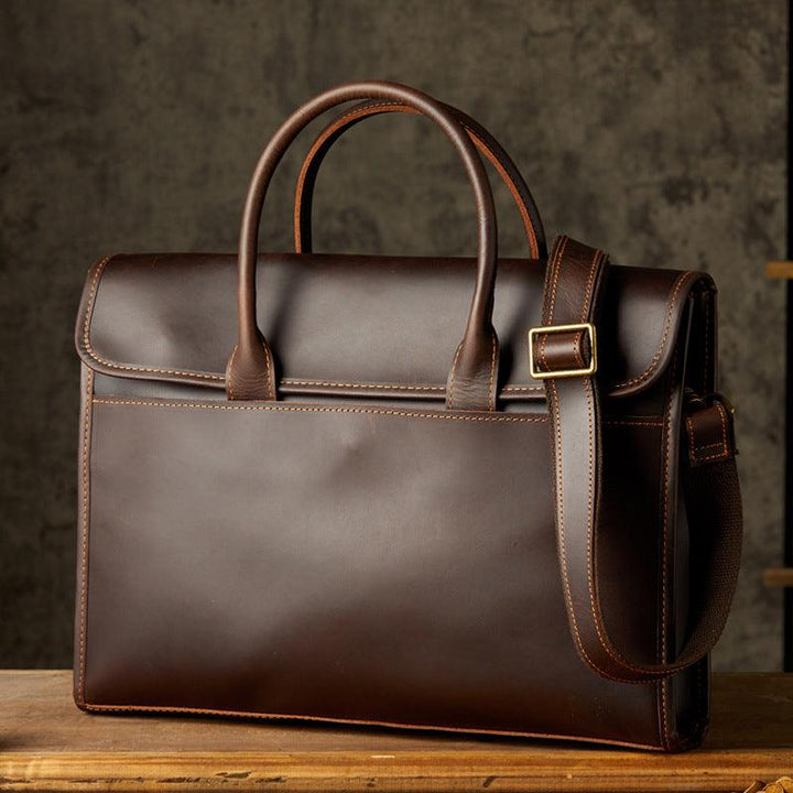 Men's OL Business Casual Leather Briefcase - Mamofa Global Store