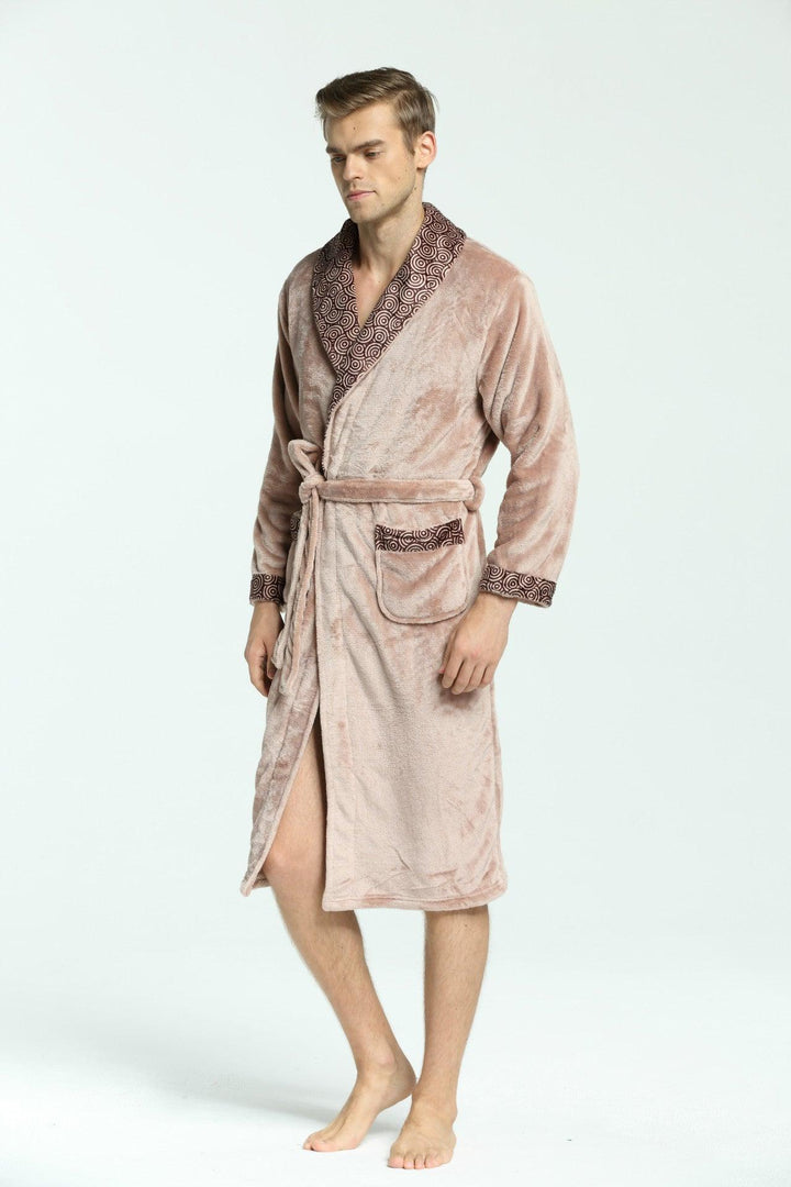 Men's Soft Flannel Coral Fleece Nightgown - Mamofa Global Store