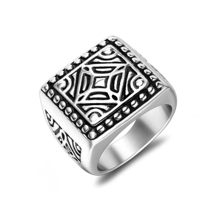 Personalized Men's Trendy Square Ring - Mamofa Global Store