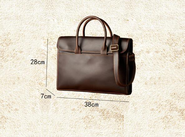 Men's OL Business Casual Leather Briefcase - Mamofa Global Store