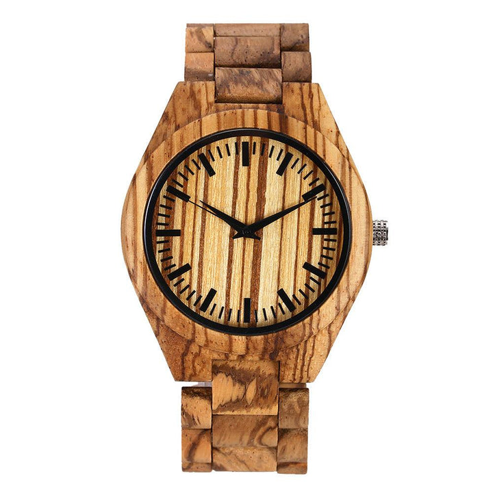 Men's And Women's Large Dial Wood Quartz Watch - Mamofa Global Store