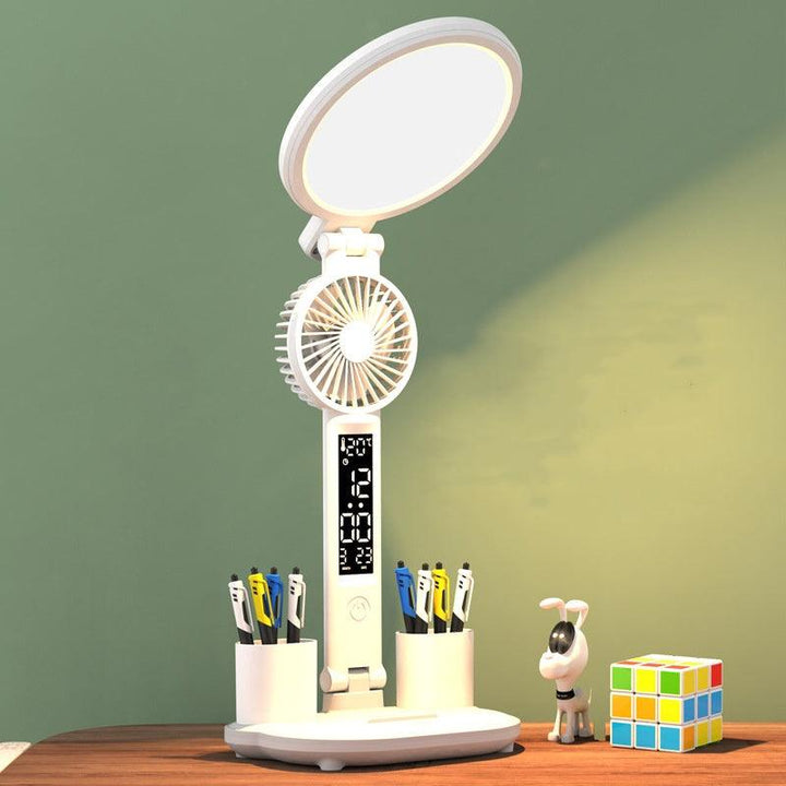 Dimmable LED Clock Table Lamp with Fan - Mamofa Global Store