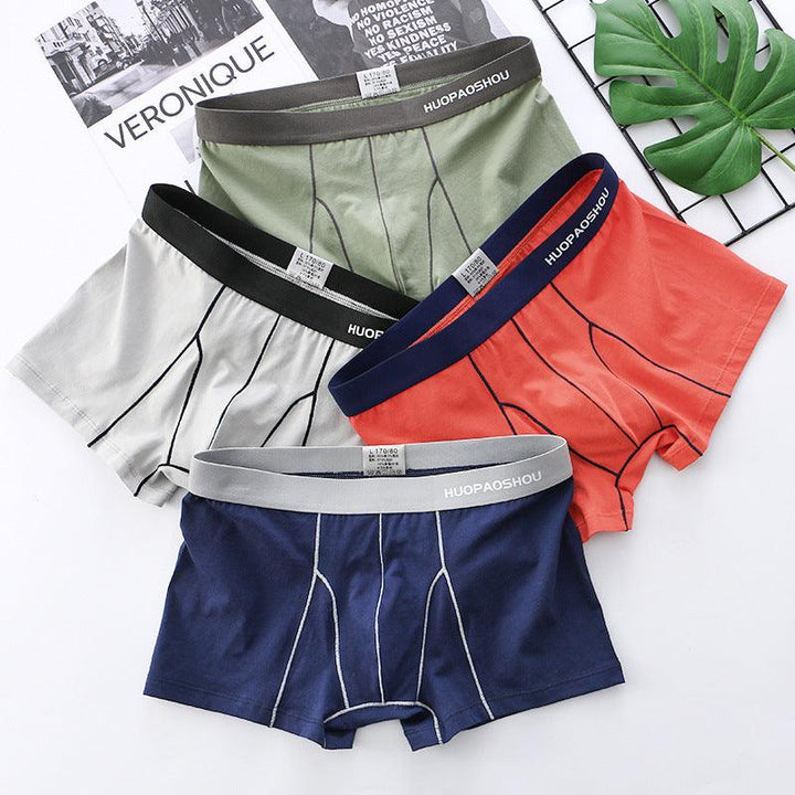 Men's Boxer Briefs Week Days Underwear Solid Color Simple Trendy Breathable Multicolor Pants - Mamofa Global Store