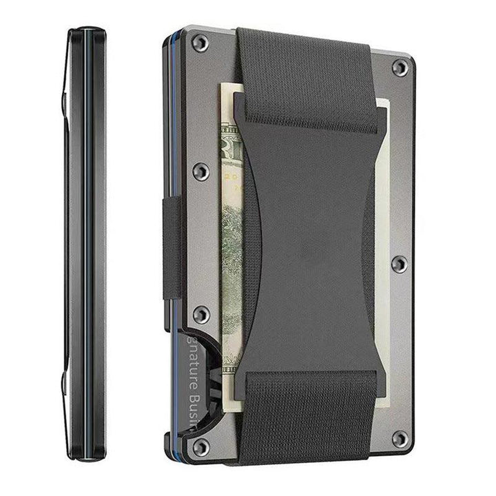 Metal Card Wrapped Carbon Fiber Wallet RFID Anti-theft Brush - Mamofa Global Store