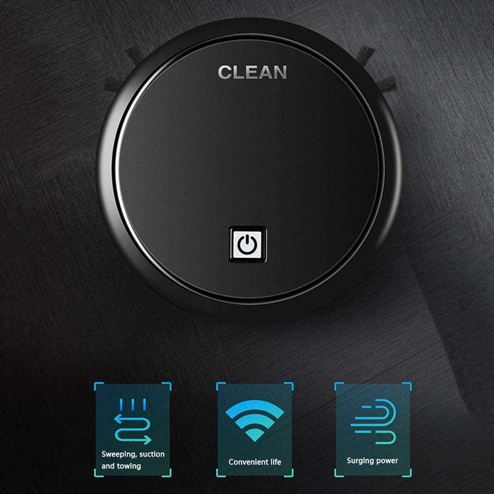 3-in-1 Robot Vacuum Cleaner 1800Pa Multifunctional Smart Floor Cleaner USB Rechargeable Dry Wet Sweeping Vacuum Cleaner - Mamofa Global Store