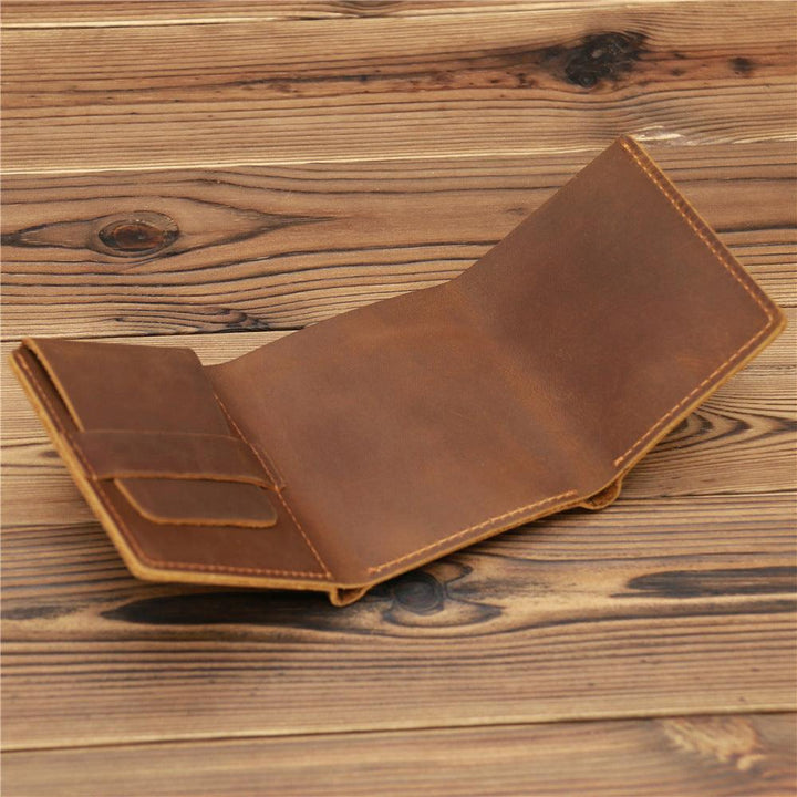 Men's Retro Crazy Horse Leather Wallet - Mamofa Global Store