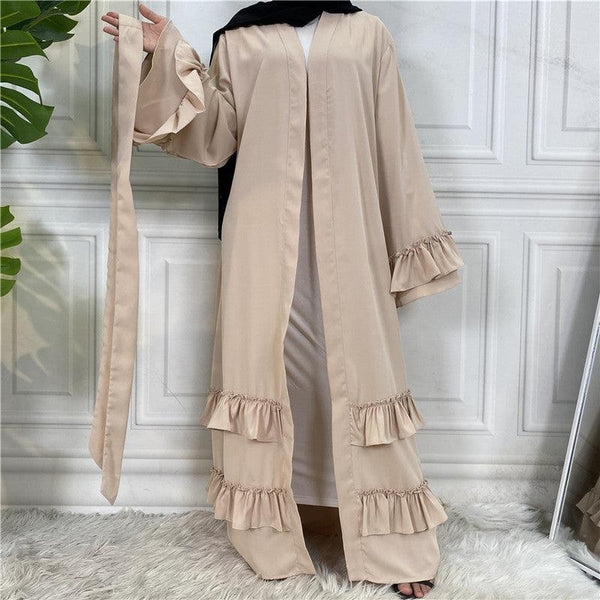 Ruffled Sleeves Lace Up Cardigan Robe - Mamofa Global Store