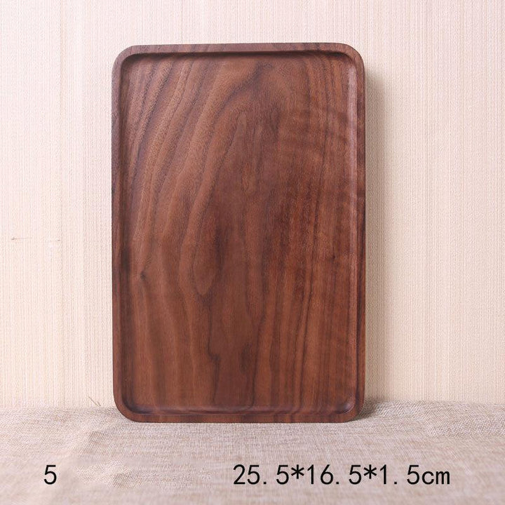 Japanese Style Wooden Black Walnut Rectangular Dinner Plate - Mamofa Global Store