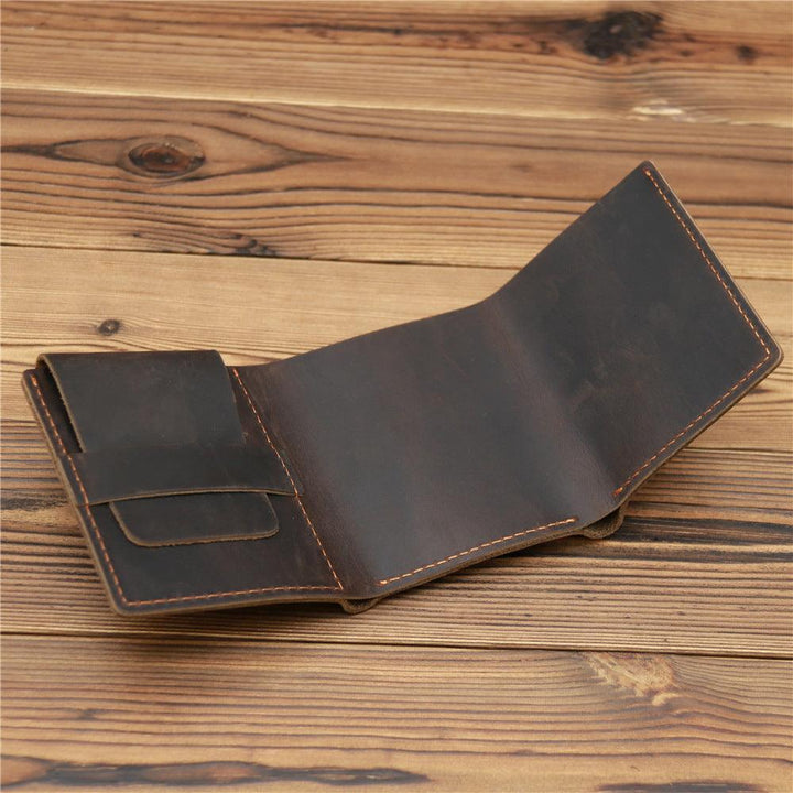 Men's Retro Crazy Horse Leather Wallet - Mamofa Global Store