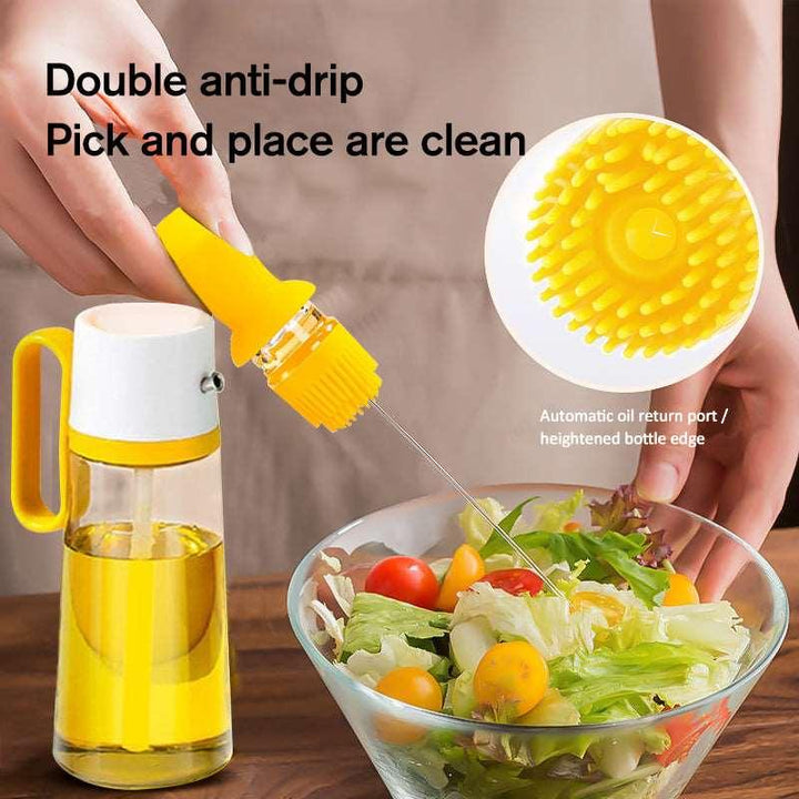 2 In 1 Oil Dispenser With Silicon Brush BBQ Oil Spray Glass Bottle Silicone For Barbecue Cooking Seasoning Bottle Kitchen Gadgets - Mamofa Global Store