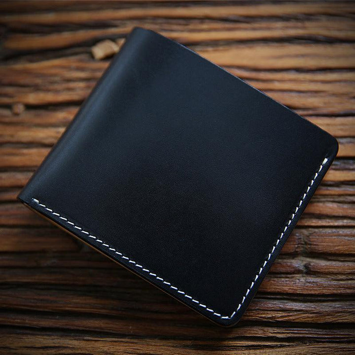 Men's Fashion Handmade Vintage First Layer Cowhide Short Money Clip - Mamofa Global Store