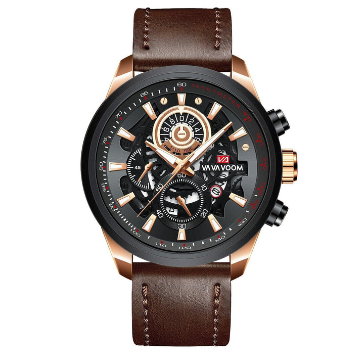 Quartz Watch For Men Black Gold Man Business Non Automatic Machine - Mamofa Global Store