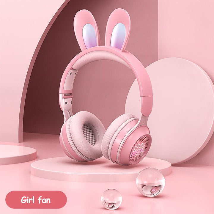 Rabbit Ear Headphones Wireless Luminous Extendable Wheat Headphones - Mamofa Global Store