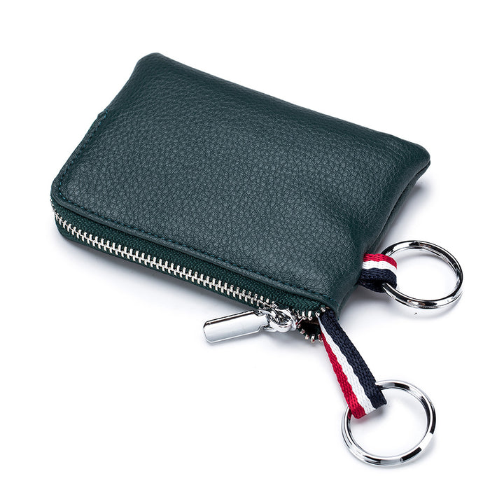 Men's Coin Purse European And American Leather Mini Wallet Soft Leather Zip Coin Driving License Key Case Card Holder Ultra-thin - Mamofa Global Store